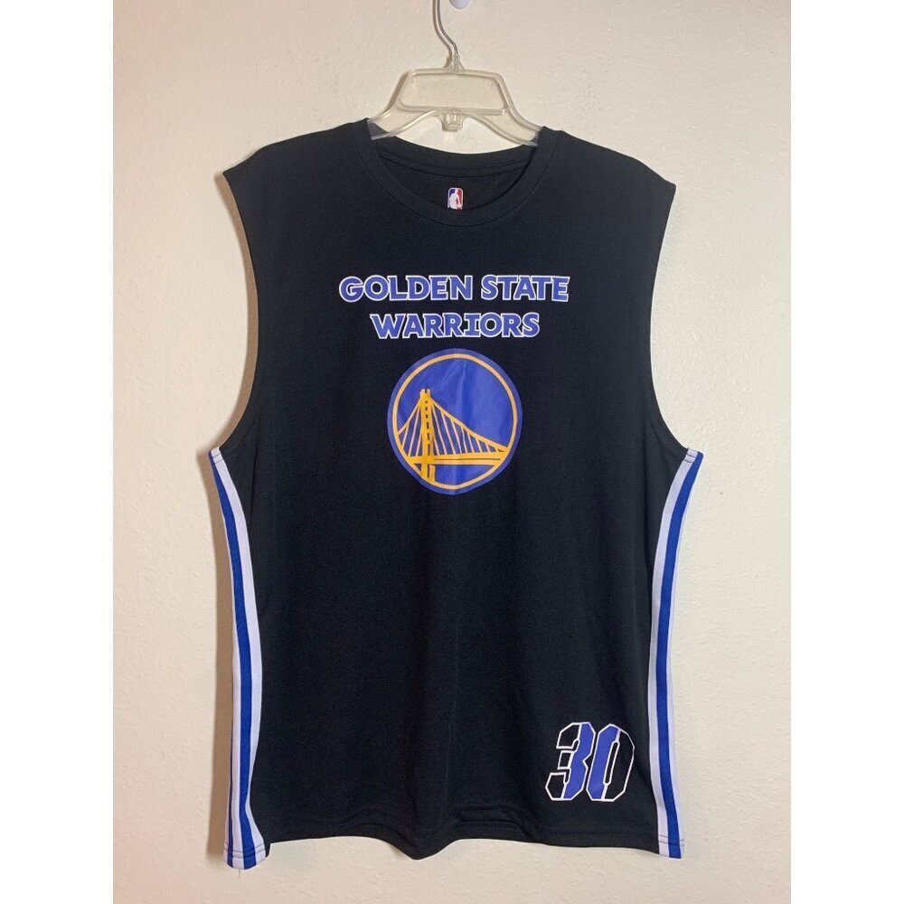 NBA Golden State Warriors Jersey Tank Top Basketball Curry #30 Black Men Size XL
